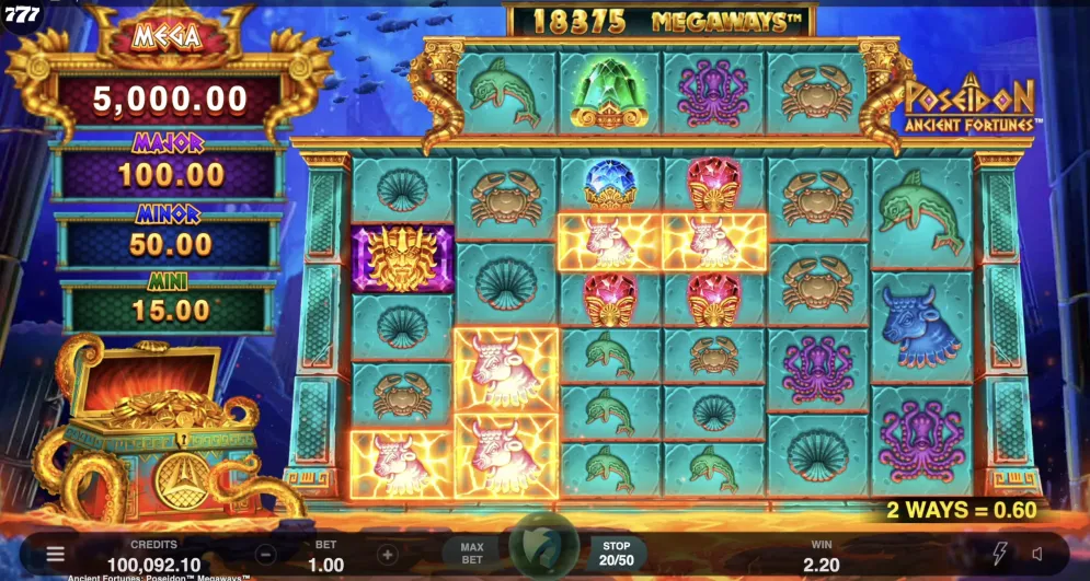 Ancient Fortunes Poseidon Megaways 
